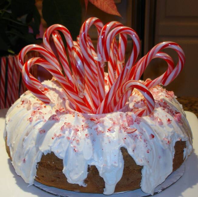 Candy Cane Peppermint Bundt Cake