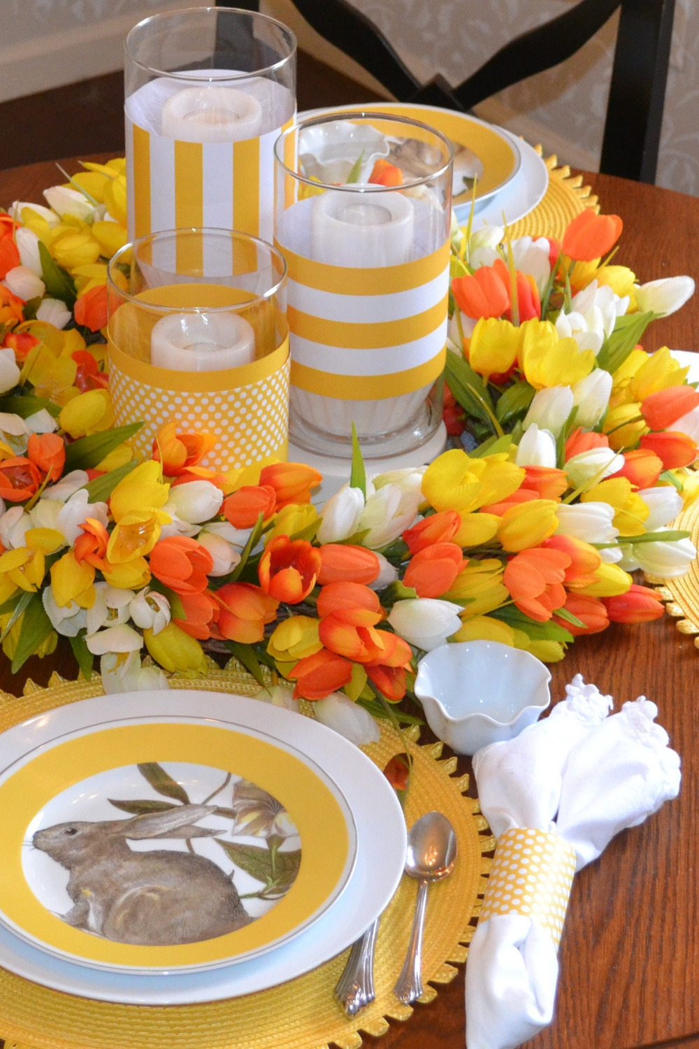  How to make Tulip Wreath for Bunny Tails Tulips treats tablescape lizbushong.com