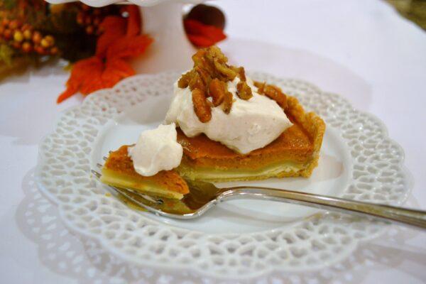 Single slice Double Crust Pumpkin Tart lizbushong.com