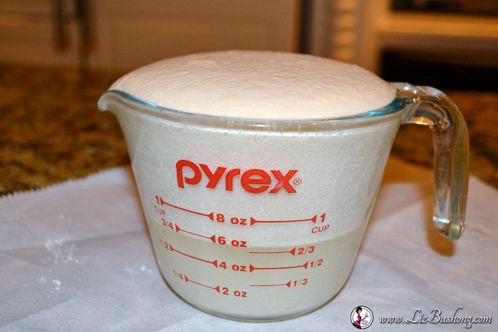 How to make a Swedish Tea Ring proofing the yeast |www.lizbushong.com