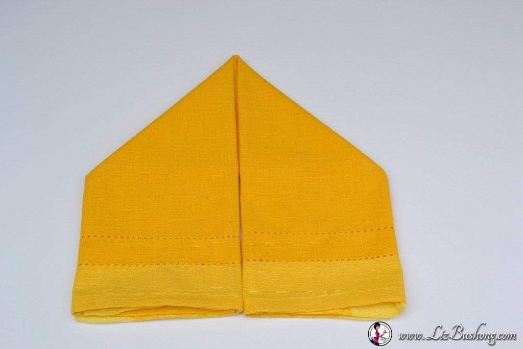 Bunny Ear napkin fold-step 8- www.lizbushong.com