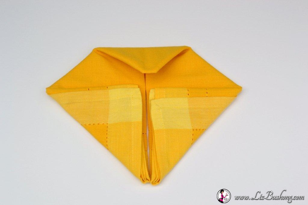 Bunny Ears napkin fold- step 12-www.lizbushong.com