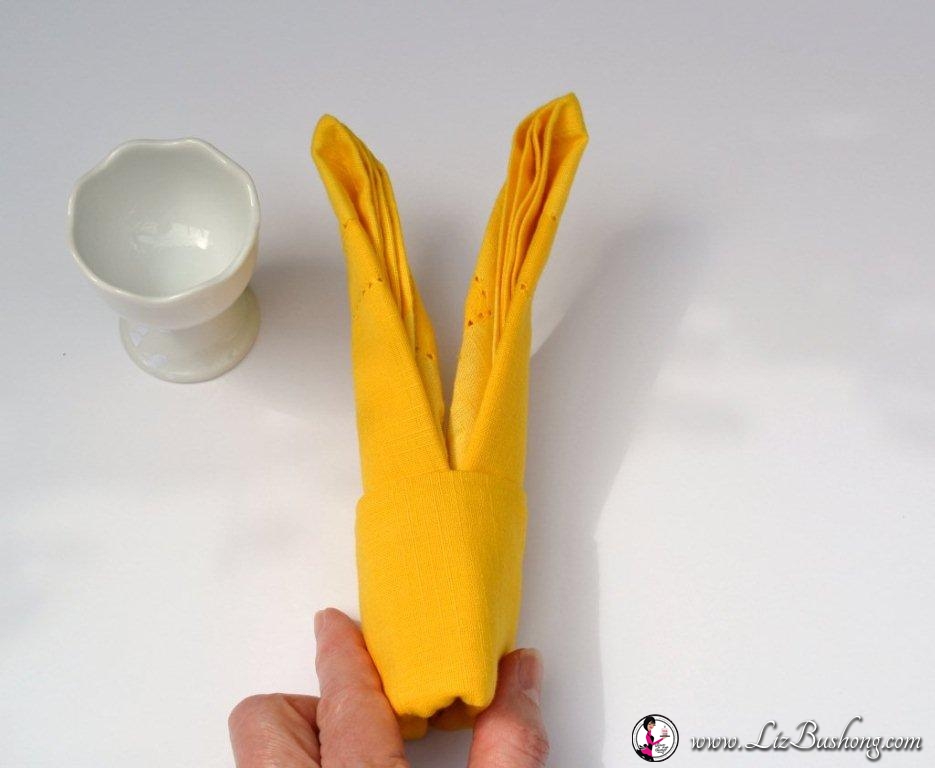 Bunny Ears napkin fold-step19- www.lizbushong.com
