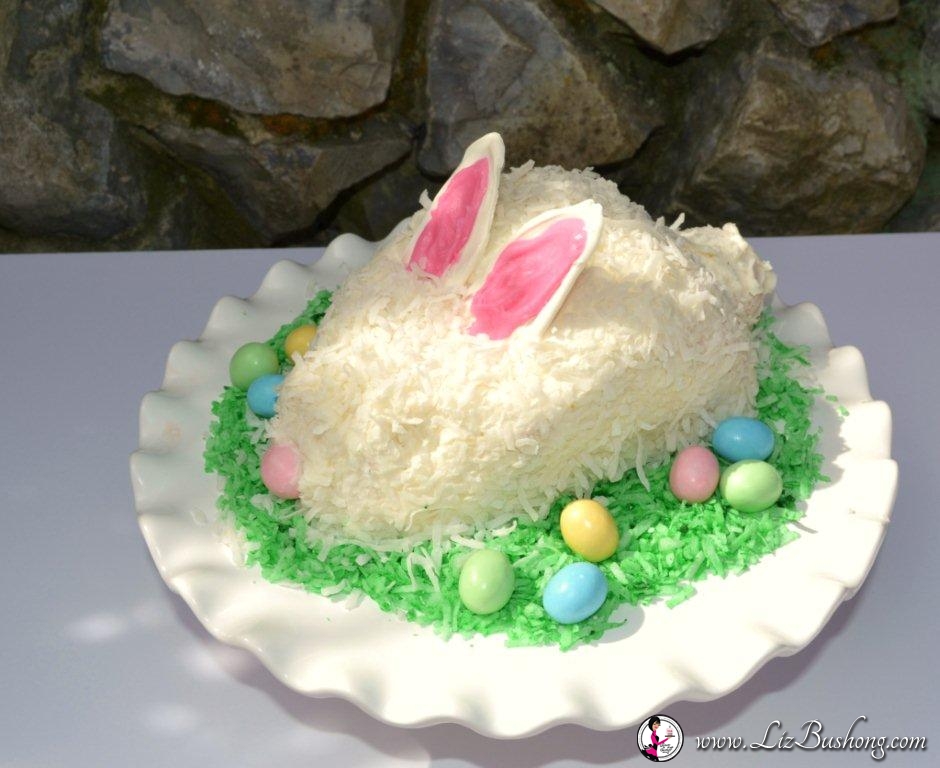 Easter Bunny Cake-on grass-www.lizbushong.com