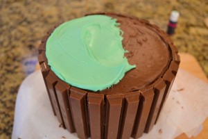 aster Kit Kat Basket-frosting top of cake-www.lizbushong.com