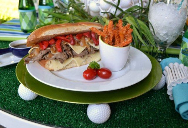 Beef & Cheese "Club" Sandwich with Aujus