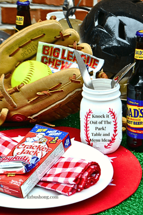 Create a Ball Park themed Tablescape & Menu lizbushong.com