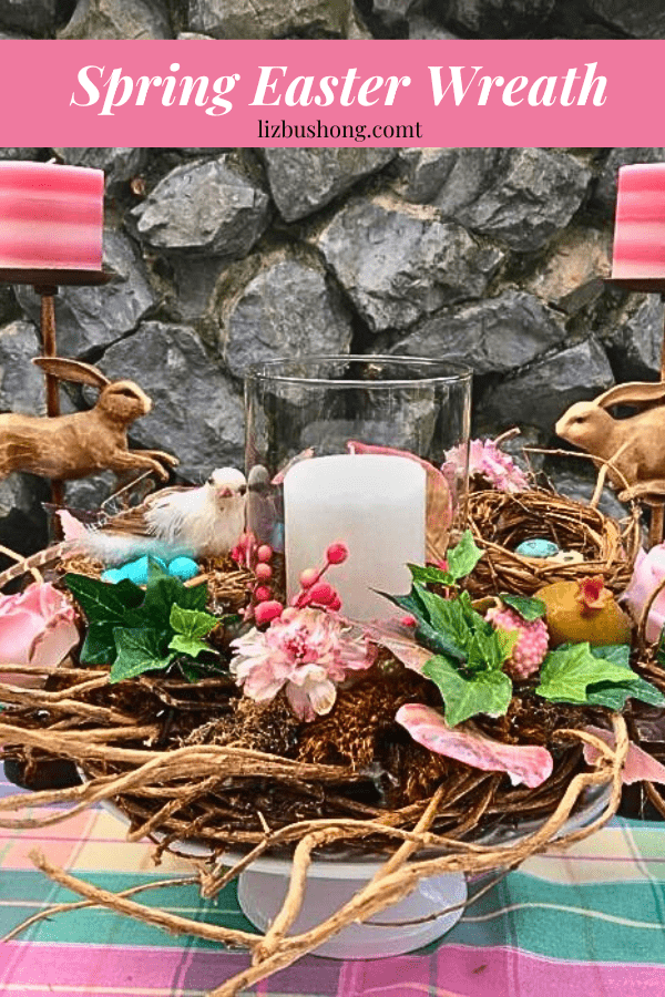 How to make a spring Easter Twig Wreath lizbushong.com