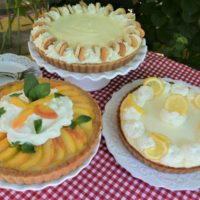 Slice of Summer Pies. Peach, Banana Cream, Key Lime