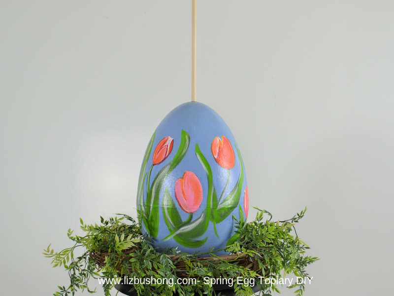 Spring Egg Topiary Diy- one egg- lizbushong.com
