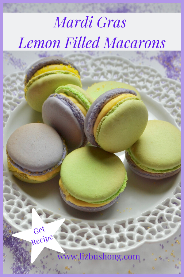 Mardi Gras Lemon Filled Macaron Recipe