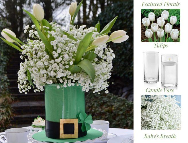 Florals st.Patricks day hat centerpiece lizbushong.com