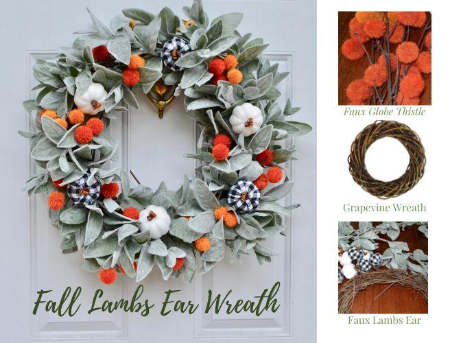 Florals fall lambs ear wreath lizbushong.com
