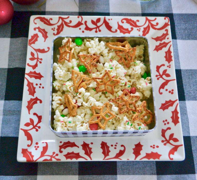 Christmas White Chocolate Popcorn Pretzel Candy Mix