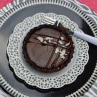 Dark Chocolate Coconut ganache tart lizbushong.com