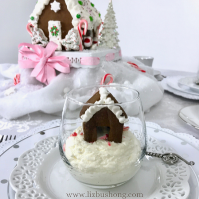 Gingerbread mini house with mousse in dessert cup lizbushong.com