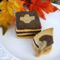 Autumn Leaf Two Toned Cookies Stacked Lizbushong.com