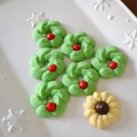 Recipe for Christmas Tree Shaped Pressed Cookies lizbushong.com