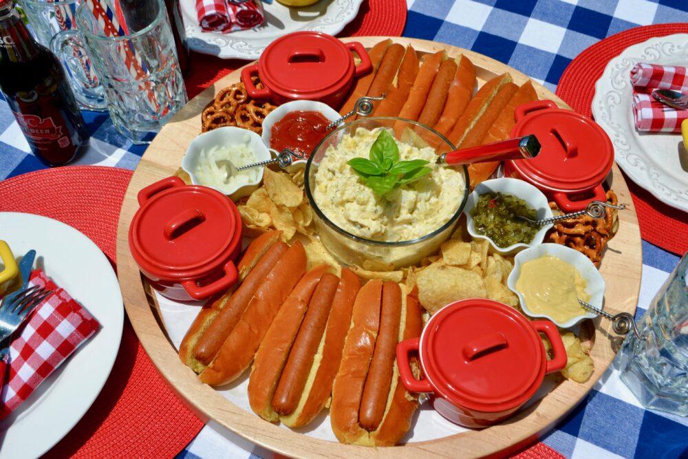 How to Build Hot Dog Charcuterie Board lizbushong.com.