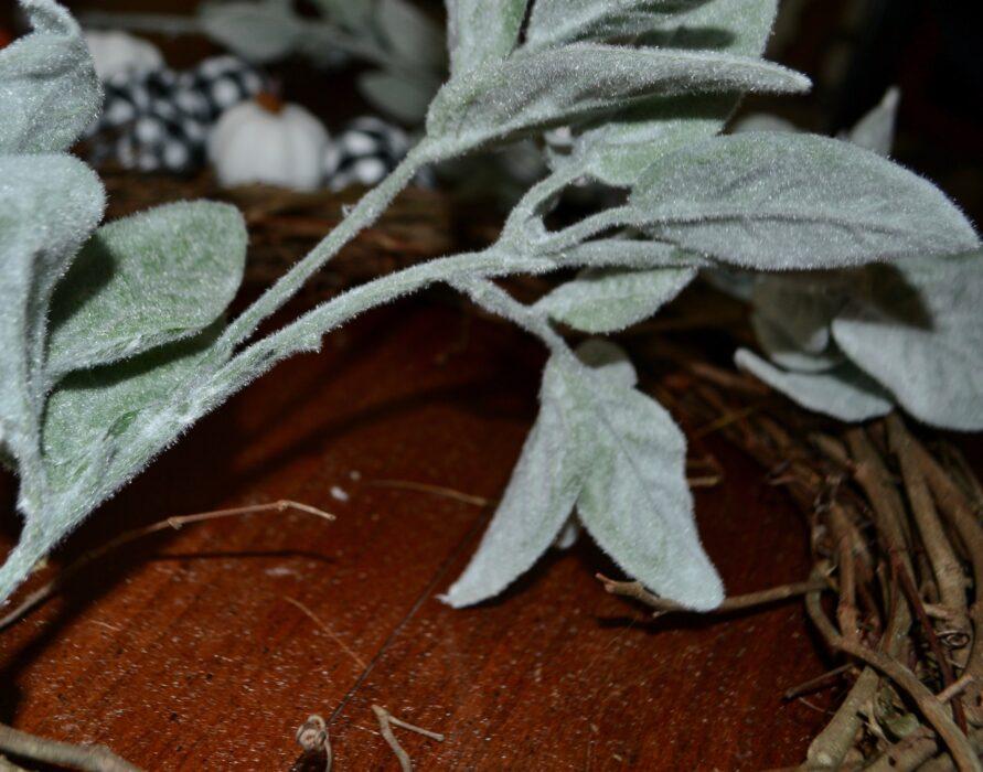 Floral Tutorial-Fall Wreath-lambs ear garland sections lizbushong.com