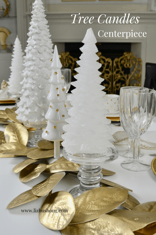 Gold & white Table Centerpiece lizbushong.com