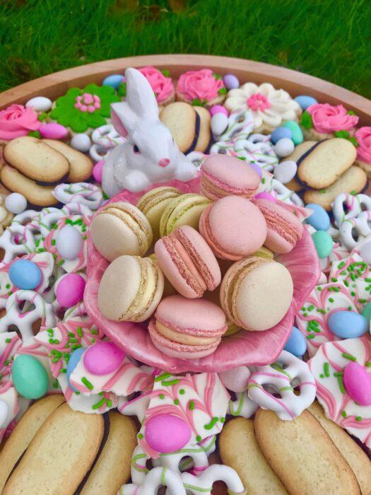 Easter Cookie Candy board Bunny macrons lizbushong.com