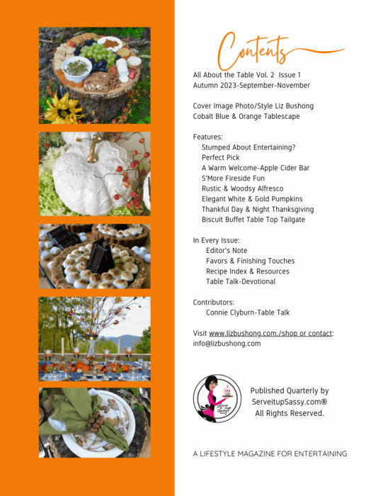 All About the table digital magazine content page preview lizbushong.com