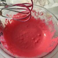 Dark pink sponge cake batter for vertical cake lizbushong.com