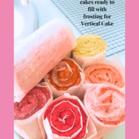 How to make a Swiss Almond Pink Vertical Cake sponge cakes ready to frost lizbushong.com