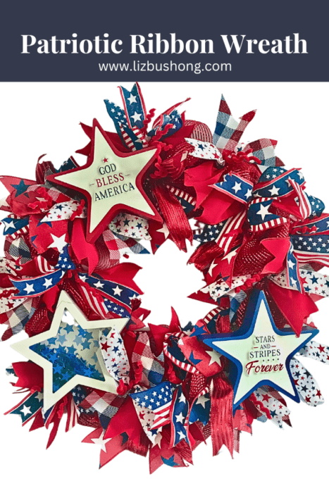 How to make Patriotic Ribbon Wreath lizbushong.com