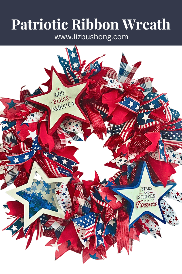 How to make Patriotic Ribbon Wreath lizbushong.com