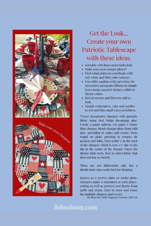 How to Make DIY Patriotic Charger Plateslizbushong.com