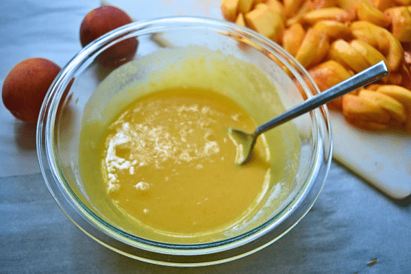 How to make egg custard for Peach cream tart lizbushong.com