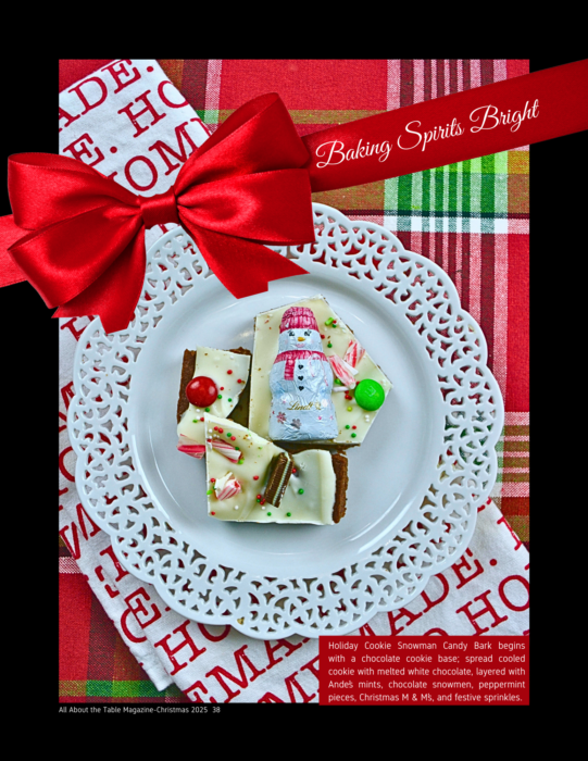 All About the Table Christmas Issue-Chocolate cookie candy bark lizbushong.com