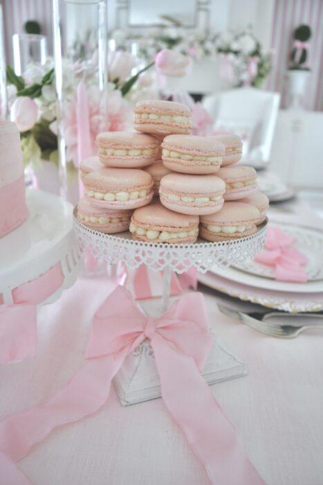 Pink Macrons with White Chocolate Buttercream lizbushong.com