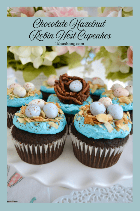 How to make recipe Chocolate Hazelnut Robin Egg Nest cupcakes with tiny nest lizbushong.com