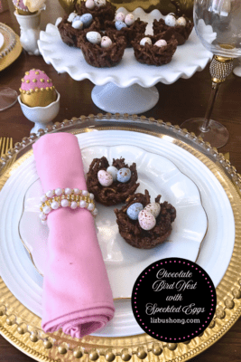 How to make Chocolate Bird Nest with Speckled Eggs for Easter lizbushong.com